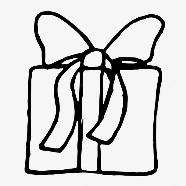 蝴蝶結(jié)禮盒水墨簡(jiǎn)筆畫圖標(biāo) 頁面網(wǎng)頁 平面電商 創(chuàng)意素材